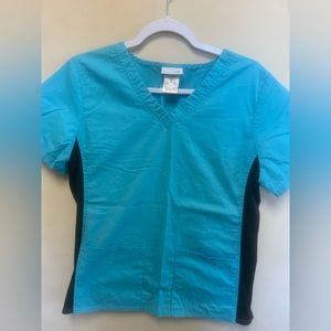 Scrubstar Scrub Top in Blue and Black
